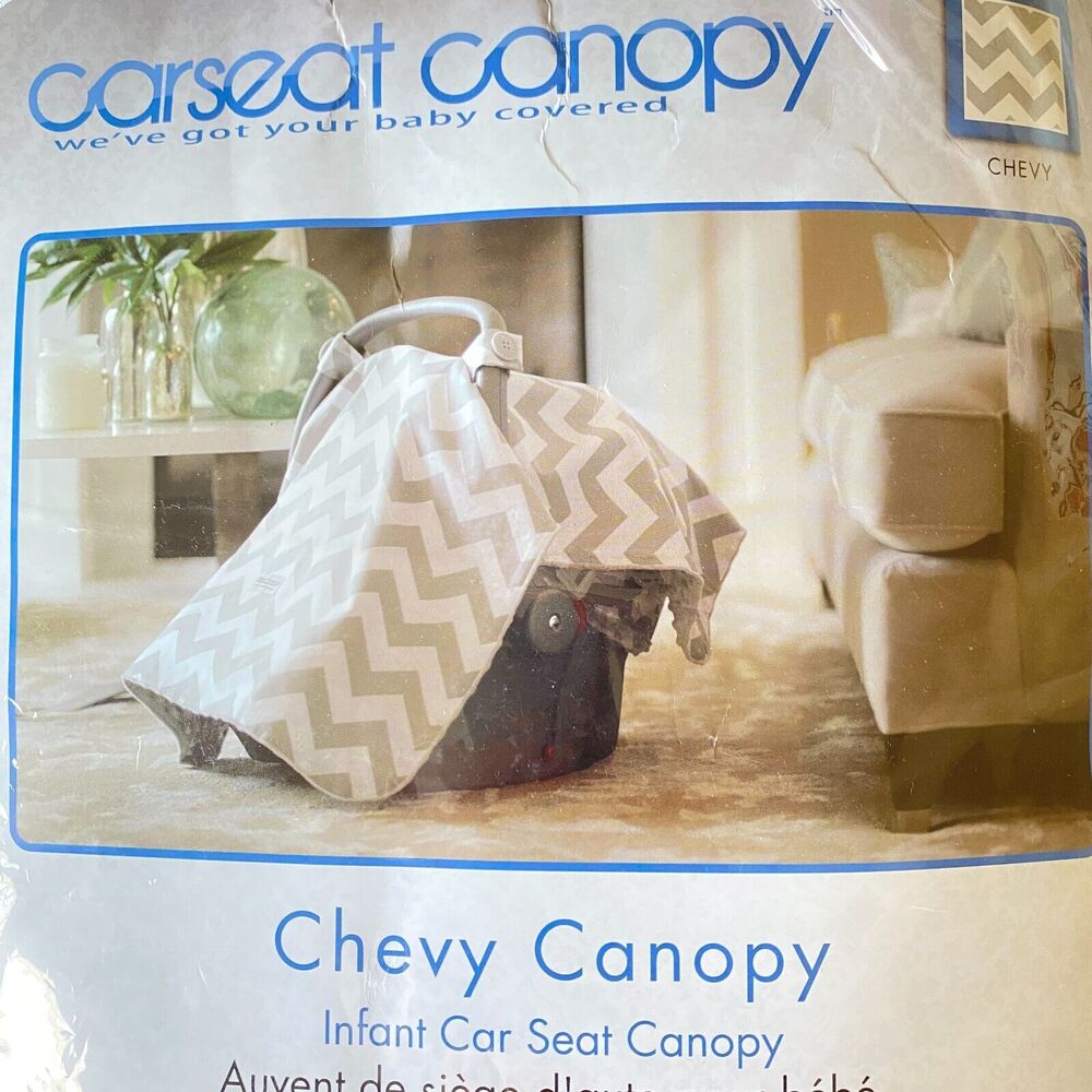 Baby Car Seat Canopy Infant Carrier Cover Carseat Chevron Pattern Unisex NEW